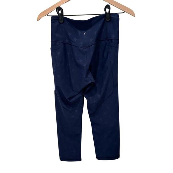 Old Navy Active High-Waisted PowerSoft Crop Leggings Blue with Star M - Picture 7 of 11